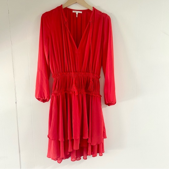 MAJE Rulla chiffon dress in Rouge sz 2 (US M) - Picture 2 of 5